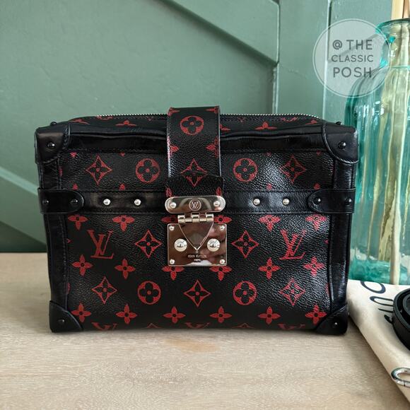 EUC Louis Vuitton Infrarouge Soft Trunk Clutch Bag GM Crossbody Shoulder - Picture 13 of 14